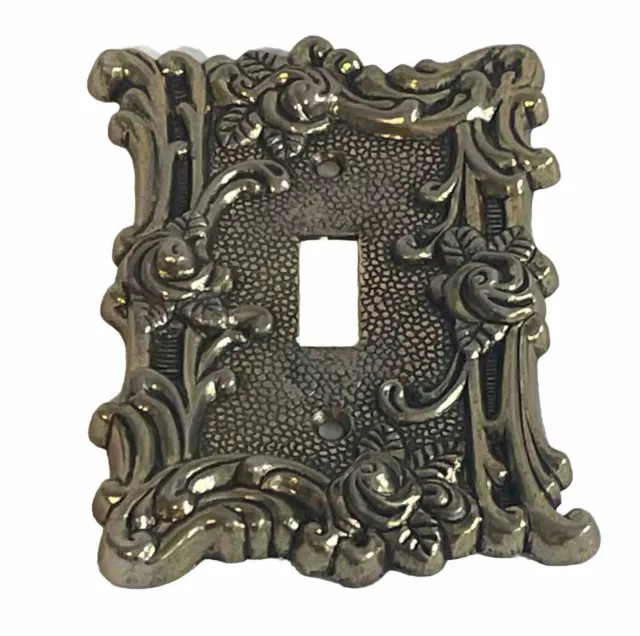 AmerTac N60TA  One Single Gang Metal Switch Cover Plate Ornate Rose