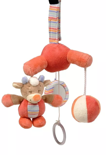 Peluche Doudou Mini Mobile Musical NATTOU Les Zamis Vache Miroir Balle Grelot