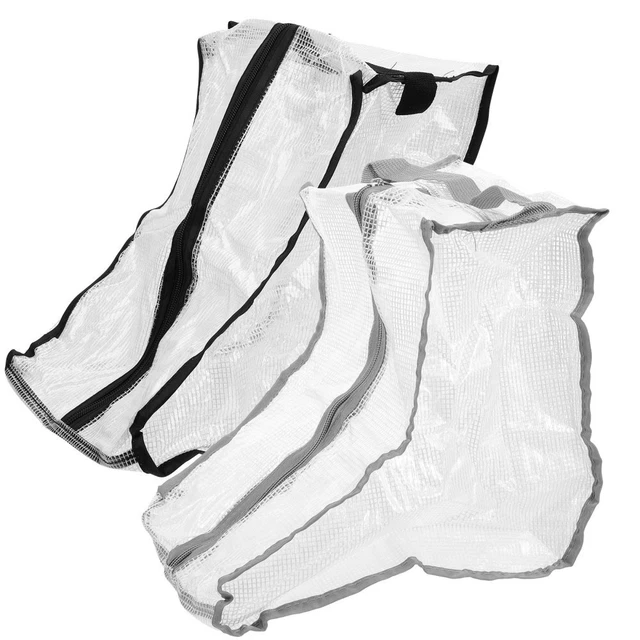 2 Pcs Sac De Rangement Ménager Organisateur De Démarrage Zips Noirs Avec Poignée