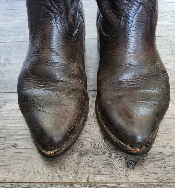 BROWNING USA DISTRESSED Vintage Cowboy Boots Men's 9.5 Brown Ombre