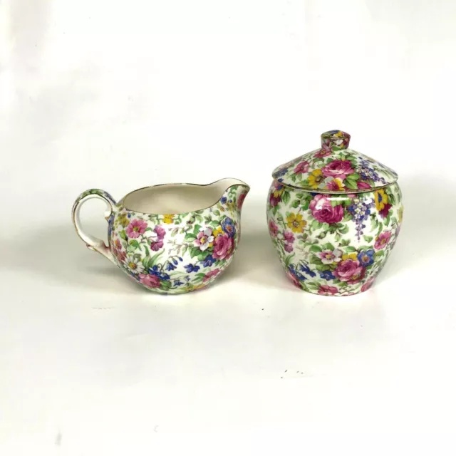 Grimwades Royal Winton Summertime Creamer & Sugar