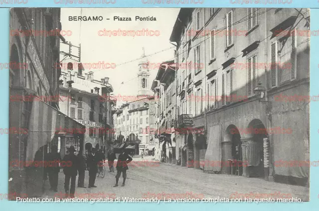 cartolina Bergamo - Piazza Pontida  - primi '900