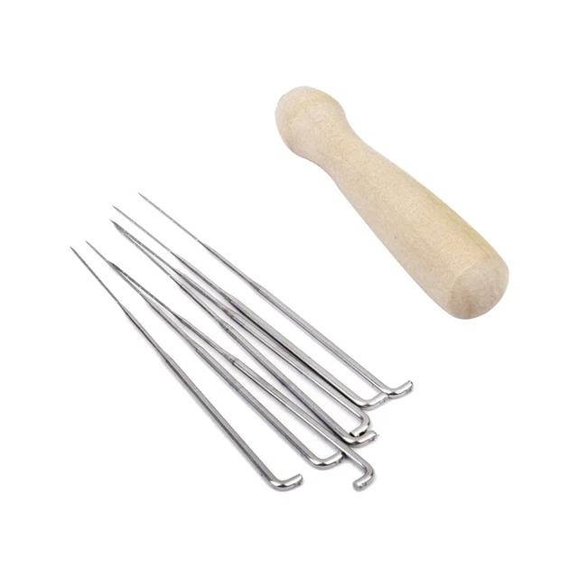 Juego de 7 ud. agujas de fieltro con mango de madera fieltro de lana herramienta fieltros kit de construcción J7Q5