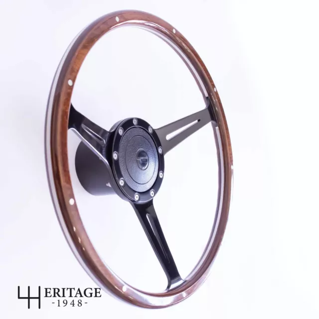 Land Rover Defender 15" Beech Wood Rim Steering Wheel + 48 Spline Boss Kit 3