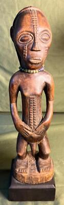 Old Vintage African Tabwa Tribe Tribal Art Wood Carving Statue Man Male Africa
