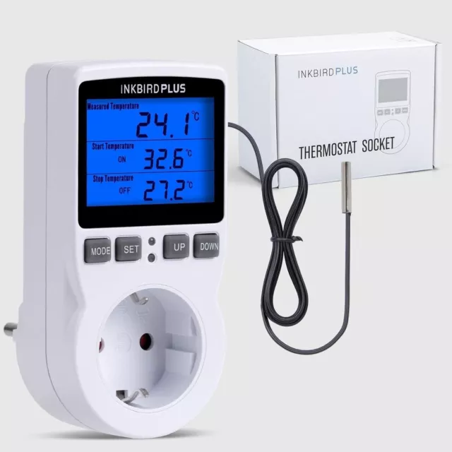 Inkbird Digital Temperaturregler Steckdose Steck Fühler Thermostat Heizung Timer