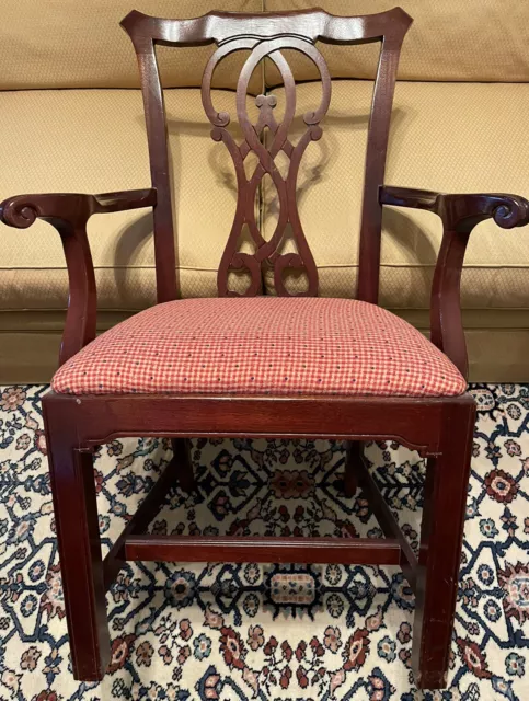 Bernhardt Solid Mahogany Dining Armchair