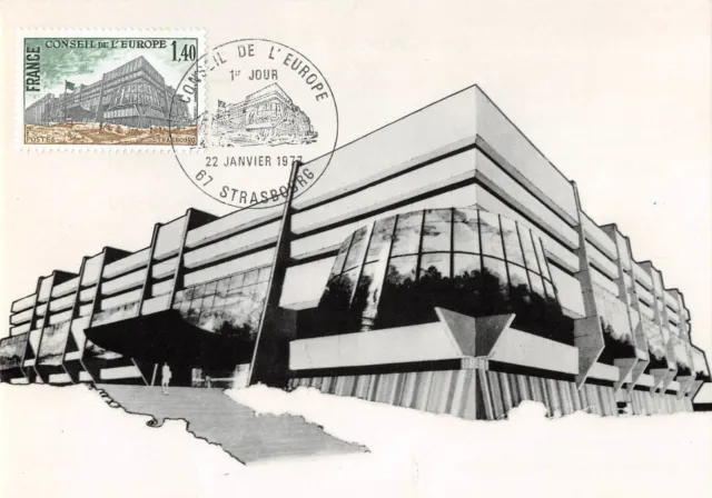 Card Maximum FDC France Council OF EUROPE 1977 Strasbourg n1