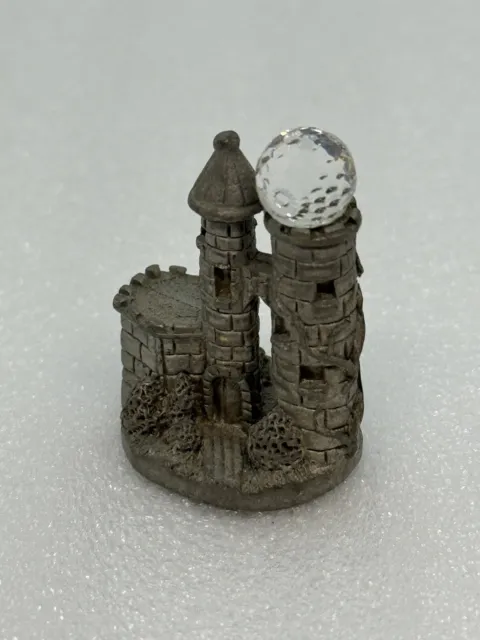 Vintage 1987 Miniature Pewter Enchanted Castle Figurine Spoontiques Crystal Ball