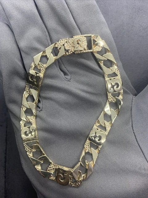 Mens gold chaps bracelet discount