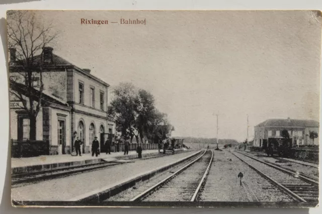 29605 Ak Railway Station Rixingen Lothringen 1915 CPA Réchicourt-le-château Gare