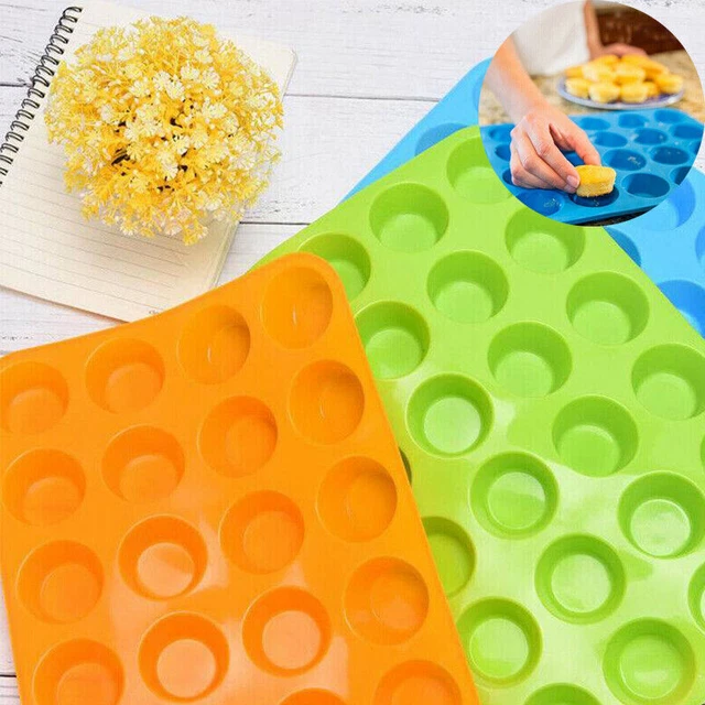 24 Cavity Pan Tray Silicone Muffin Mini Cupcake Cookie Bakeware Baking Mold s