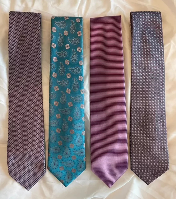 Lot of 4 Charvet ties, multicolor, France, silk, classic width and lengths