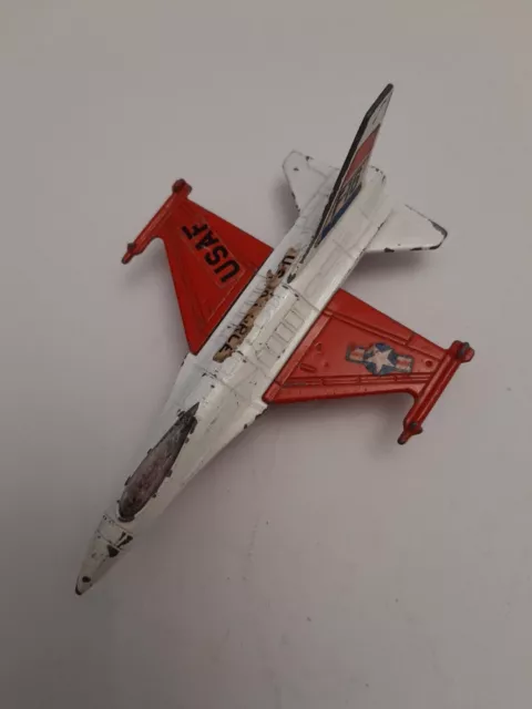 Vintage 1976 Matchbox Die Cast Model F16 Fighter Jet Plane