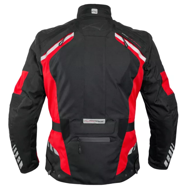 Motorbike Motorcycle CE Armours Warterproof Textile Jacket Thermal Red XXL 3