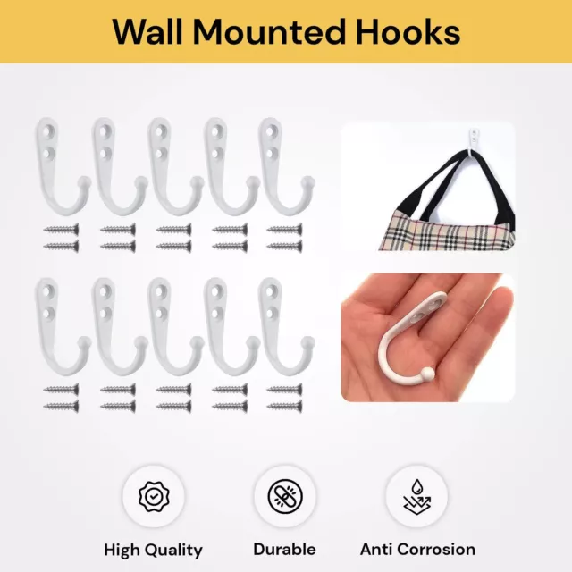 Clothes Hooks Wall Mounted Coat Hat Hanging Rack Holder Clothes Hanger Hooks 2