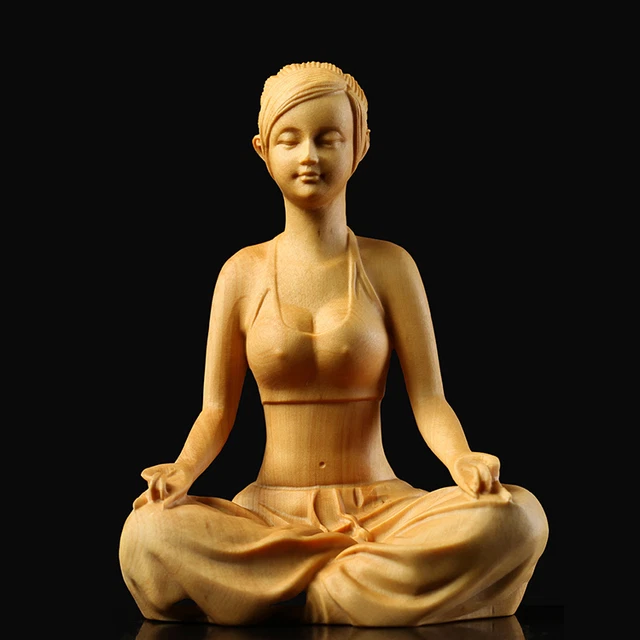 10.5 CM High Carved Boxwood Carving Figurine - Beautiful Girl