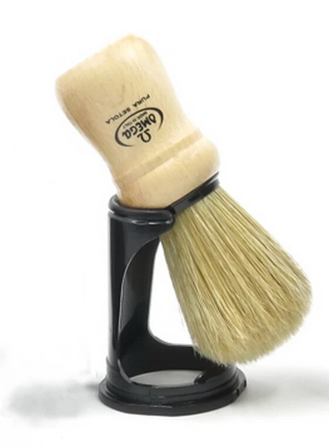 Pennello da Barba Legno di Faggio & Setole Suine Con Supporto Omega Italy Pura
