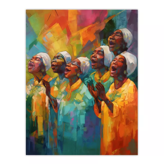 Christian Gospel Choir Colourful African Music Artwork Art Poster Print Picture