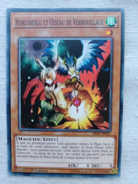 Carte Yu-Gi-Oh ! - HURLUBERLU ET OISEAU DE VERROUILLAGE-SR08-FR021 1ère édition