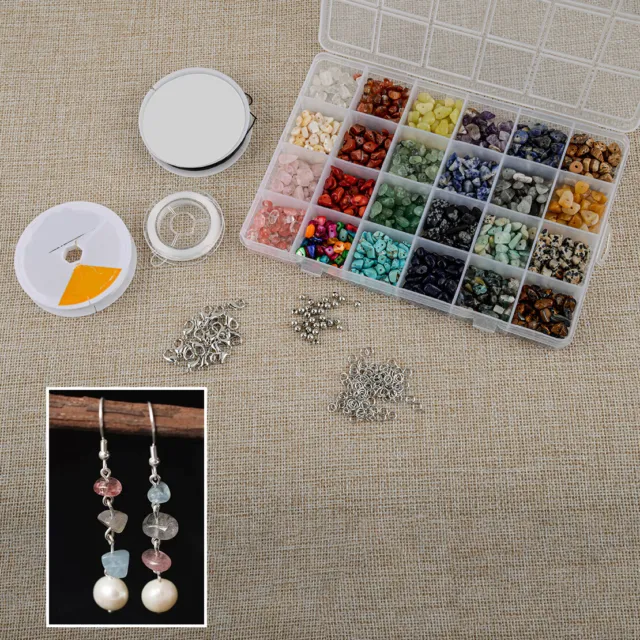 Irregular Chips Stone Natural Gemstone Beads Kit DIY Jewelry Making Supplies