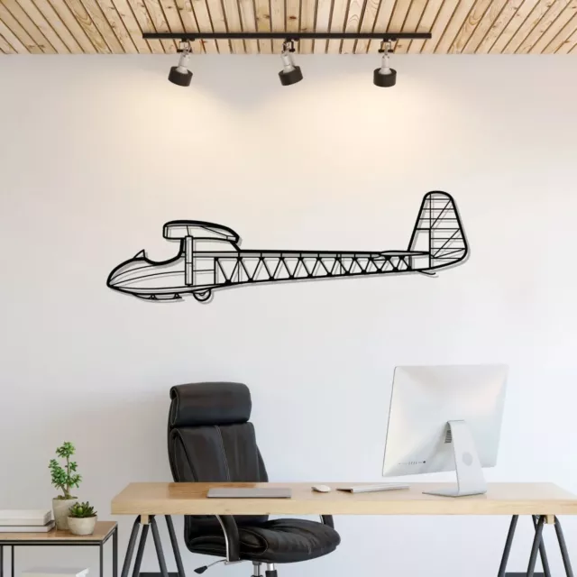 Arte de pared decoración del hogar 3D acrílico metal avión avión EE. UU. silueta T.21B