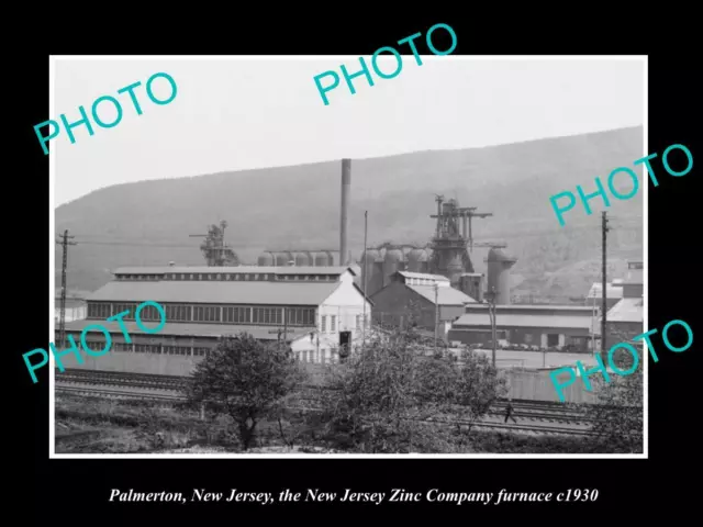 OLD POSTCARD SIZE PHOTO OF PALMERTON NEW JERSEY THE ZINC PLANT FURNACE c1930