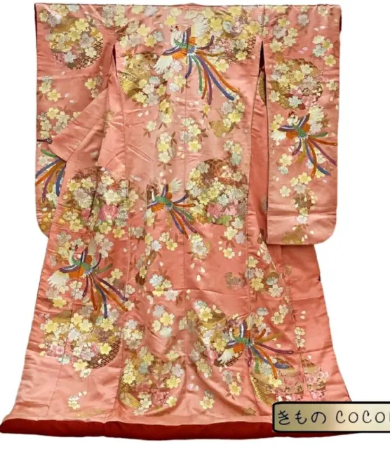 Japanese Kimono Uchikake Wedding Pure Silk  japan 832