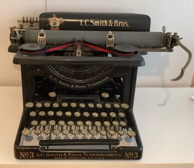 Antique Typewriter. L.C. Smith & Co. No. 3. 1920’s, 14” Carriage Works & Tested