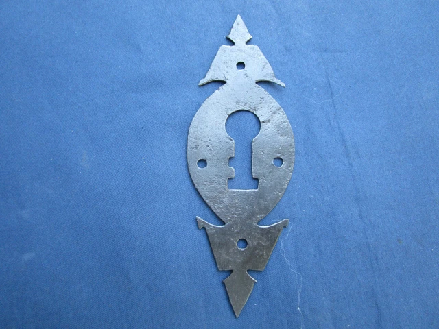 Ancienne entrée serrure fer forgé ouvragée porte hauteur 13,5 cm