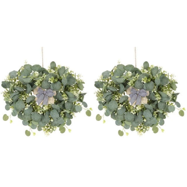 2x Widely- Exquisite Unique Simulation Wreath Decor Spring Wreath for Home Decor