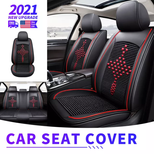 Full Set Car Seat Covers Waterproof Leather Front Rear 5-Sits Cushion For Nissan