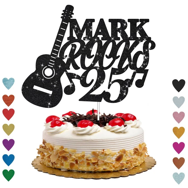 Music Cake Topper Rock n Roll Cake Topper Personalised Birthday Cake Decor UK
