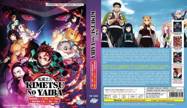 DVD Demon Slayer:Kimetsu No Yaiba Season 2 Epi.1-18 End+Mugen Train English  Dubb
