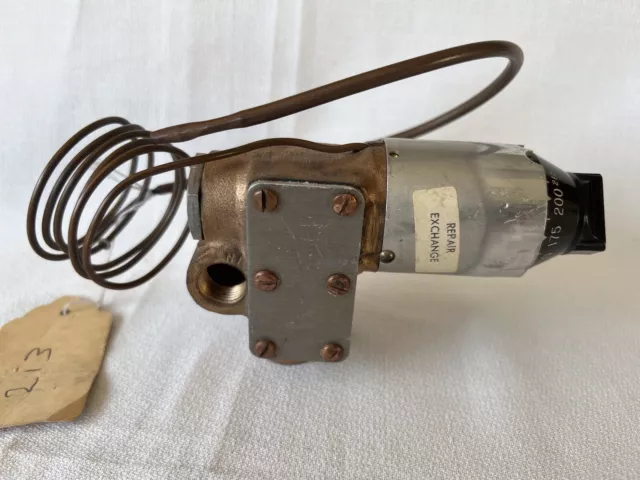 Vintage Robertshaw Model XS Gas Thermostat #213 Black Dial 100-212 F  36" cap