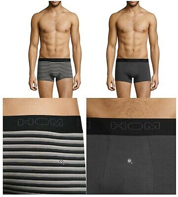HOM NEUF Boxer HOM Ice M rose logo gris anthracite caleçon slip sous vêtement mode 