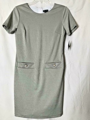 NWT Kate and Lily Women Pencil Dress Plaid Green Career Crew Neck Size 8 Zip