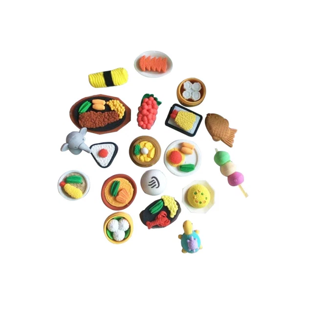 FELTECHELECTR Lot De 16 Mini Gommes Alimentaires Mignonnes Pour Dessin De Dessin Animé Pour Toast, Fournitures Scolaires