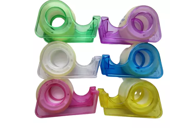 6 x Mini Sticky Tape dispensers and 10m Tape - Home Gift Wrapping