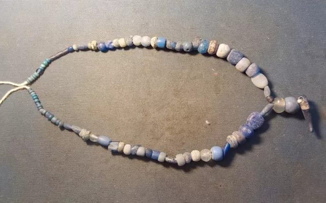 Rare Roman  blue coloured glass beads circa 100-400 A.D.