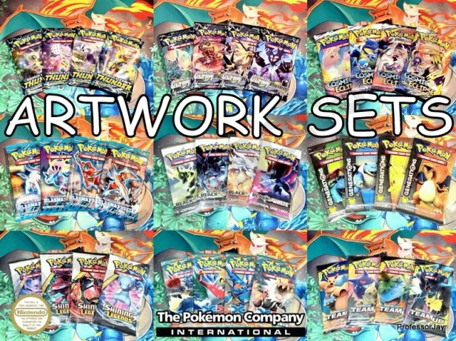 Pokémon Karte Komplett Booster Packung Kunstwerk Set Mit (4) Brandneu Ovp 100%