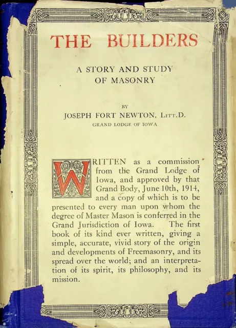 1920 "The Builders" By Joseph Fort Newton Grand Lodge Of Iowa -E-10