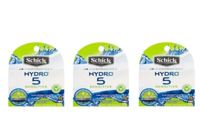 Recarga de hoja de afeitar sensible hidratante Schick Hydro 5 - 12 cartuchos