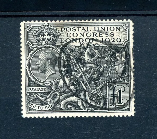 Great Britain 1929 £1 Black Postal Union Congress  fine-used    (M252)