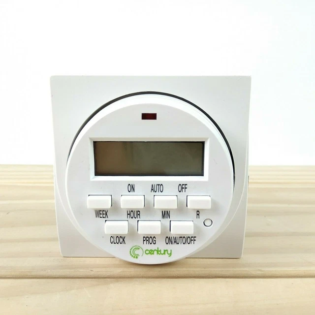 CENTURY 7 DAY Heavy Duty Digital Programmable Timer Dual Outlet EUR