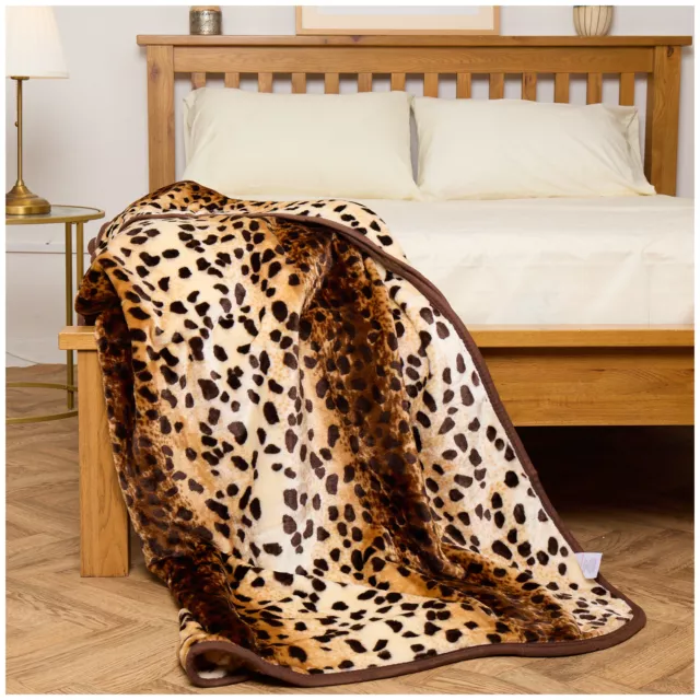 Animal Skin Faux Fur Throws Warm Cosy Fleece Print Blanket Sofa Bed Large Settee