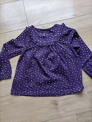 Mini Boden age 5-6 top shirt  girls applique long sleeve breton