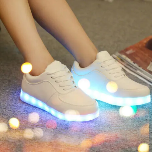 Adults Men Women Light Up Shoes LED Flashing Trainers Casual Sneakers Size UK 2