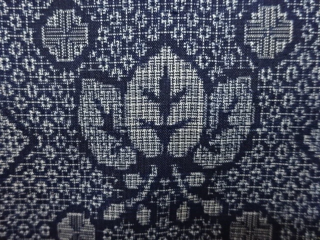 6675599: Japanese Kimono / Antique Haori / Dorozome / Oshima Tsumugi / Paulownia