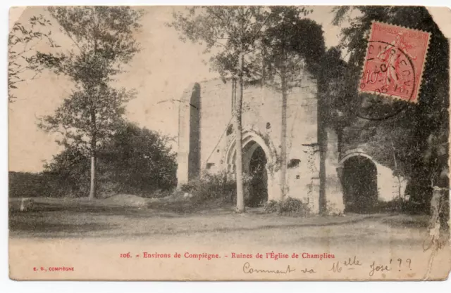 environs de compiègne , ruines de l'église de champlieu